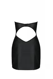 Міні-сукня з екошкіри Passion Celine Chemise black шнурівка трусики в комплекті 4XL/5XL - мініатюра 4