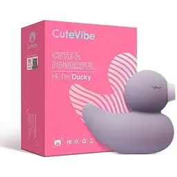 Вакуумний вібратор-качечка CuteVibe Ducky Grey - мініатюра 4
