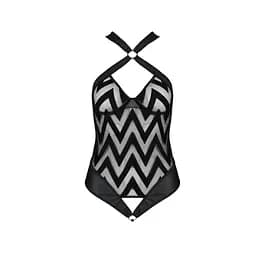 Сітчастий боді з халтером та ритмічним малюнком Hima Body black - Passion L/XL - мініатюра 3
