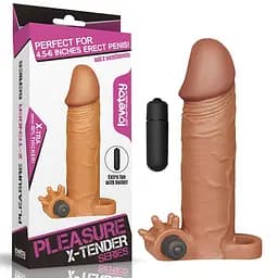 Насадка на пеніс Lovetoy Pleasure X Tender Add 2", 17.7 см (коричневий)