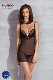 Рубашка Passion DELIENA CHEMISE S/M black стрінги із заниженою талією - мініатюра 5