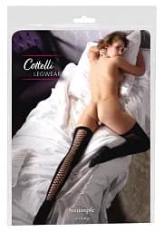 Панчохи Cottelli Legwear Thigh-high S/M (чорний) - мініатюра 3