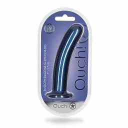 Фалоімітатор Ouch! Smooth G-Spot Dildo 7'' 17.7 см (синій) - мініатюра 14