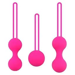 Комплект силіконових вагінальних кульок 3 шт. Рожевий