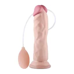 Фалоімітатор з еякуляцією LoveToy Soft Ejaculation 21.6 см тілесний - мініатюра 2