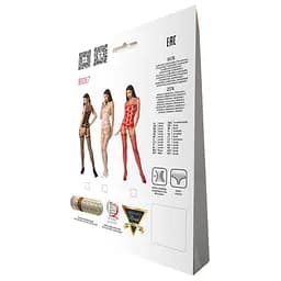 Бодістокінг Passion BS067 комбінезон імітація панчох та топа на бретелях S/M/L red - мініатюра 6