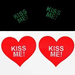 Световые виниловые наклейки на соски 'Kiss Me!' для обольстительного образа One size красный (K000258)