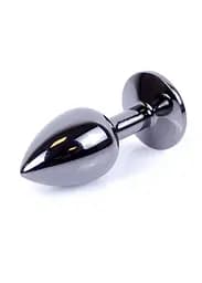 Анальна пробка - Jewellery Dark Silver Plug Green - мініатюра 6
