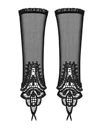 Сітчасті мітенки з мереживом Obsessive Luiza mittens чорні One size - мініатюра 2