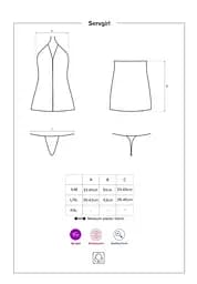 Еротичний костюм покоївки Obsessive Servgirl costume халат стрінги фартух обруч S/M - мініатюра 5