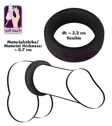Ерекційне кільце Black Velvets Cock Ring 3.2 см чорний - мініатюра 12
