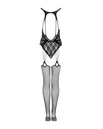Бодістокінг Obsessive Bodystocking G324 black силуетний малюнок S/M/L - мініатюра 6