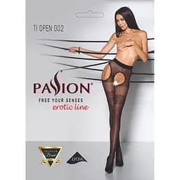 Еротичні колготки Tiopen 002 nero (20 den) - Passion імітація панчох та пояса 1/2 - мініатюра 5