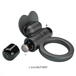 Віброкільце Pretty Love Vibrant Penis Ring Debonaire 8.5 см чорний - мініатюра 10