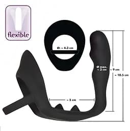 Стимулятор простати Black Velvets RingPlug, 10.5 см чорний - мініатюра 10