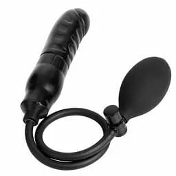 Надувний ділдо для анального розширення 12 см Чорний K0009-1