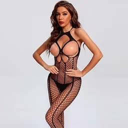 Сексуальний бодістокінг з відкритими зонами S/M/L Чорний K000708