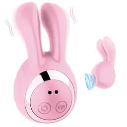 Вакуумный стимулятор клитора I’MCUM Bunny Kiss 8 режимов вибрации 5 режимов всасывания в форме кролика Розовый (IM-KXY269)