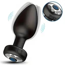 Анальна пробка Рassion силіконова з вібрацією і Д/У чорна (4821002030286)