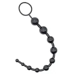 Силіконове анальне намисто фігурне 31 см 2,6 см чорне