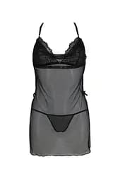 Рубашка Passion DELIENA CHEMISE XXL/XXXL black стрінги із заниженою талією - мініатюра 3