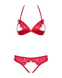 Комплект білизни Obsessive 870-SEC-3 Set Red L/XL - мініатюра 5