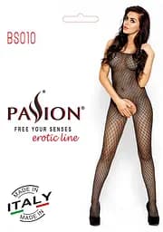 Бодістокінг Passion BS010 комбінезон дрібна сіточка S/M/L black - мініатюра 4