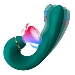 Вибратор I’MCUM Emerald Kiss с функцией лизания, вибрации и вакуумной стимуляции Изумрудный (IM-KXY502)