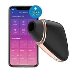 Вакуумний кліторальний вібратор Satisfyer Love Triangle Black (App) - мініатюра 1