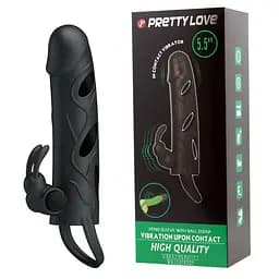 Насадка на пеніс Pretty Love High Quality, 14 см (чорний) - мініатюра 9