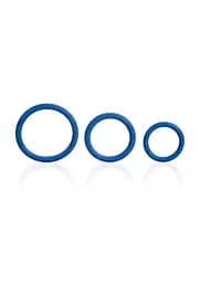 Ерекційне кільце CalExotics Tri-Rings 3 шт синій - мініатюра 2