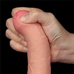 Фалоімітатор LoveToy Sliding-Skin Dual Layer Dong 7" 18.3 см тілесний - мініатюра 12