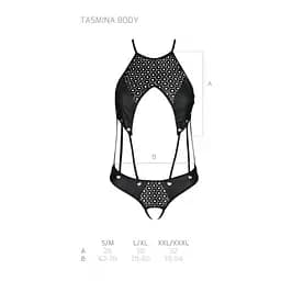 Боді з еко-шкіри з ремінцями та перфорацією Passion Tamaris Body black L/XL - мініатюра 5