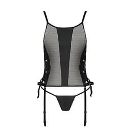 Сітчастий корсет з екошкіри Passion Passion Malwia CorSet L/XL - мініатюра 5