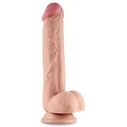 Фалоімітатор Lovetoy Sliding-Skin Dual Layer Dong 9 24 см тілесний