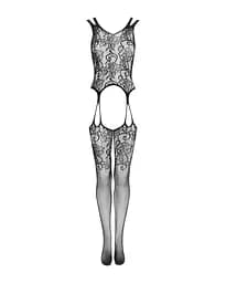 Бодістокінг Obsessive Bodystocking F237 рослинне плетіння імітація панчох S/M/L - мініатюра 5
