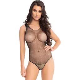 Leg Avenue Rhinestone fishnet bodysuit OS Black One size