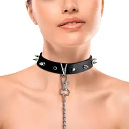 Нашийник з шипами та повідцем Art of Sex - Collar Spikes and Leash Art of Sex SO5154 95176 - мініатюра 5