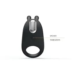 Ерекційне кільце Pretty Love Rabbit Vibrator 7.5 см чорний - мініатюра 7