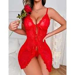 Пеньюар спокусливий червоний S/M