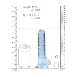 Фалоімітатор - Realrock Dildo 7" Blue - мініатюра 4
