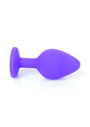 Анальна пробка - Jewellery Silicone Purple Plug M Red - мініатюра 5