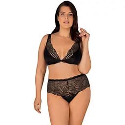 Комплект білизни Obsessive Klarita 2XL/3XL чорний