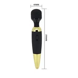 Класичний вібратор Pretty Love Power Wand Black Gold - мініатюра 6