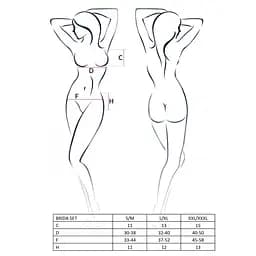 Комплект білизни Passion BRIDA Set OpenBra black L/XL - мініатюра 4
