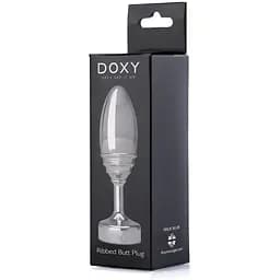 Металева анальна пробка Doxy Butt Plug Ribbed ребристий діаметр 3.3 см - мініатюра 5