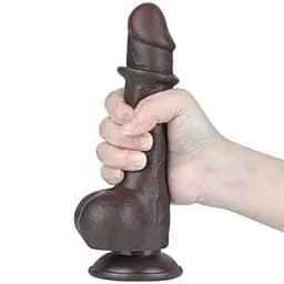 Фалоімітатор Lovetoy Sliding-Skin Dual Layer Dong 7.5'' 19.5 см (чорний) - мініатюра 20