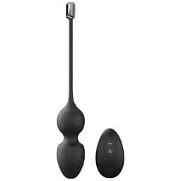 Вагинальные шарики Dorcel Love Balls Black, вибрации и движения внутреннего шарика, пульт ДУ
