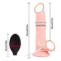 Фалоімітатор реалістичний з імітацією сім'явиверження Squirt Extreme Dildo 21*4 см Тілесний - мініатюра 2