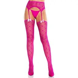 Колготки-панчохи Leg Avenue Heart Garterbelt Stockings One Size Magenta